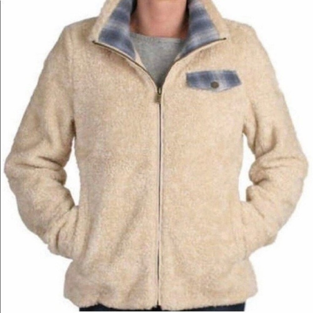 Pendleton Sherpa Plaid Flannel Full Zip Jacket Wool Long Sleeve Mixed Media